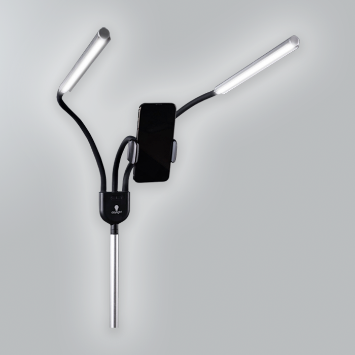 Gemini Floor Lamp and Phone Holder Gemini Floor Lamp and Phone Holder